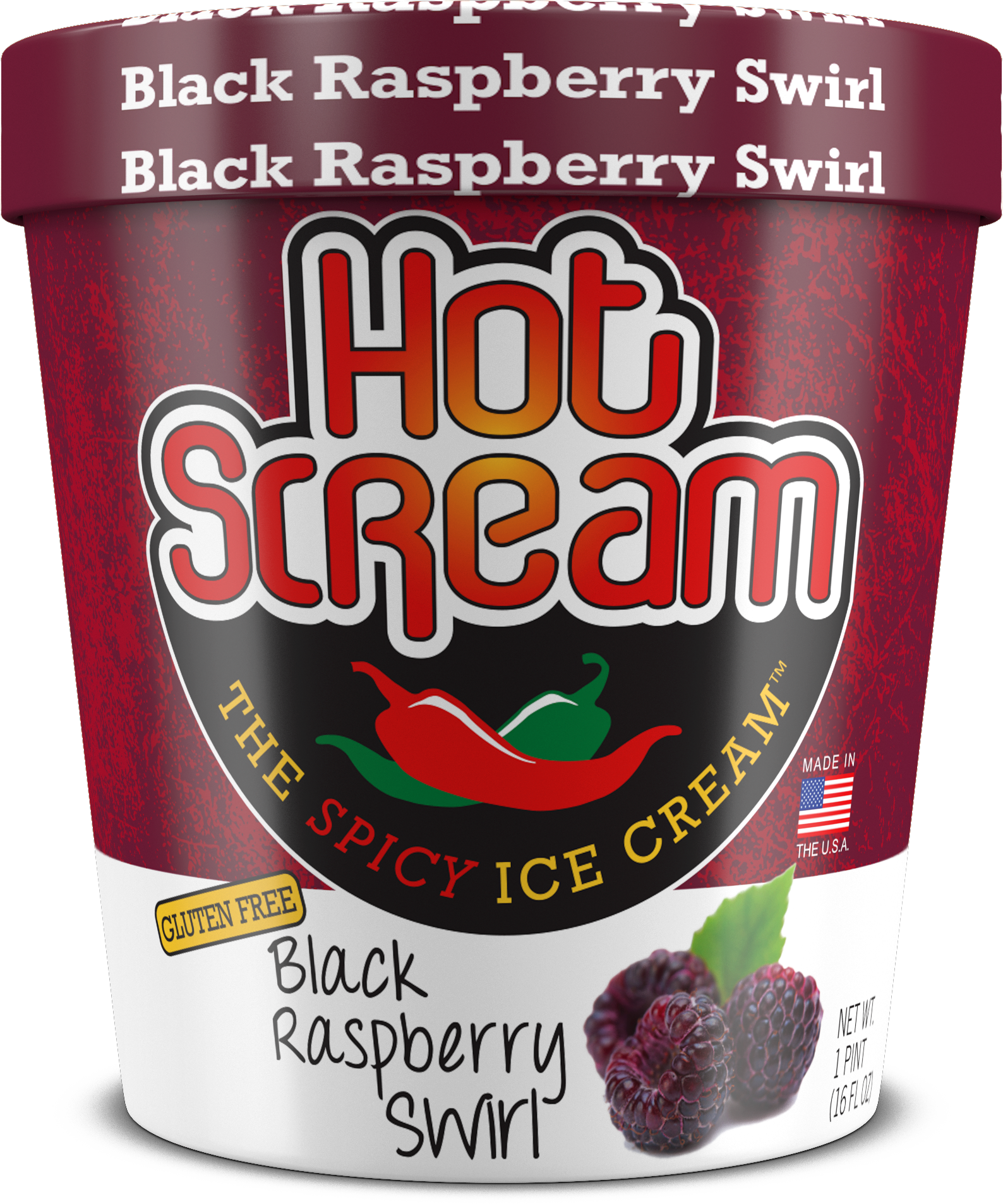 Black Raspberry Swirl Ice Cream - Spicy Ice Cream, Hd Png Download