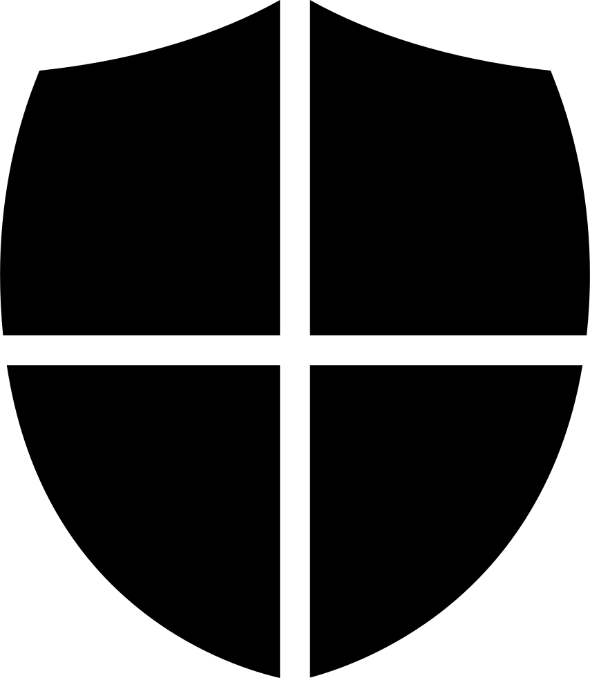A Black Shield With A Cross