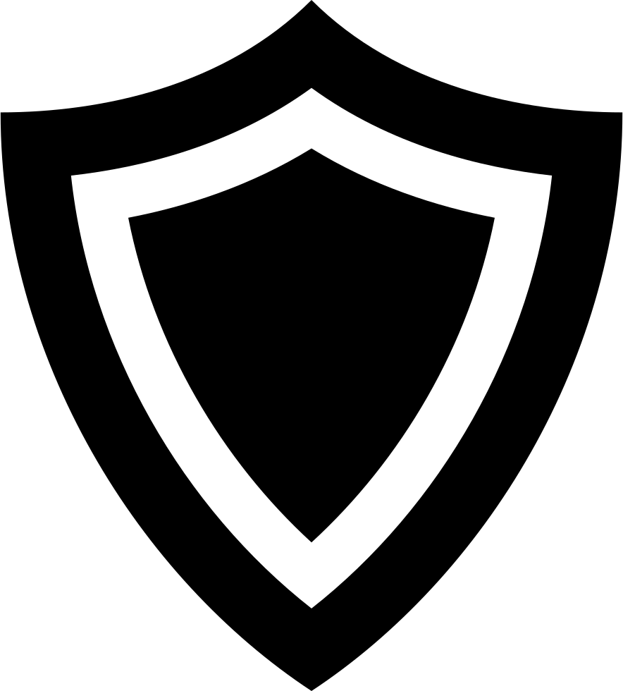 A Black Shield With White Lines