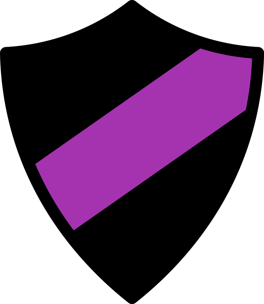 A Purple And Black Shield With A Black Background
