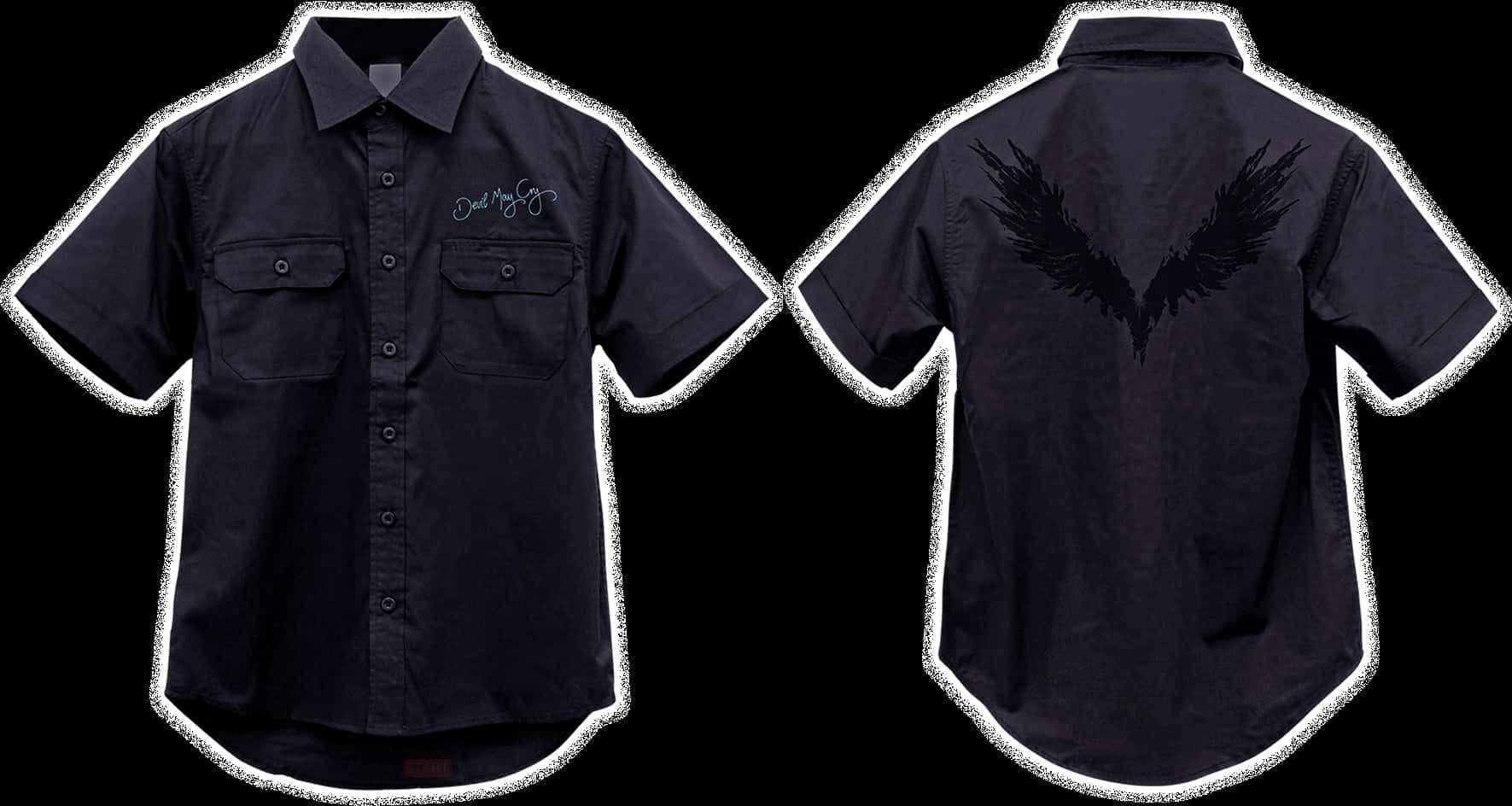 A Front And Back View Of A Black Shirt