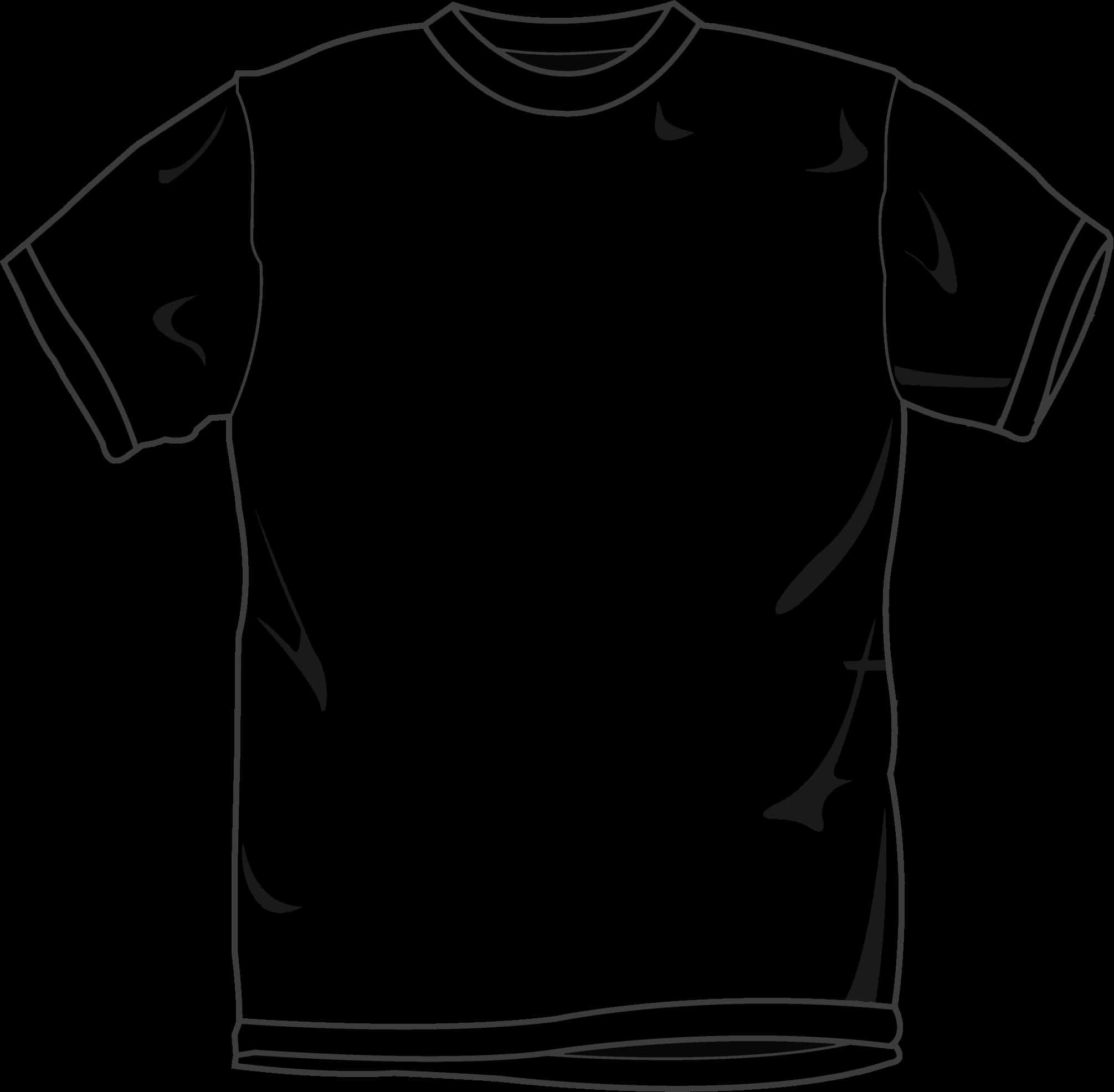 A Black T-shirt With White Lines