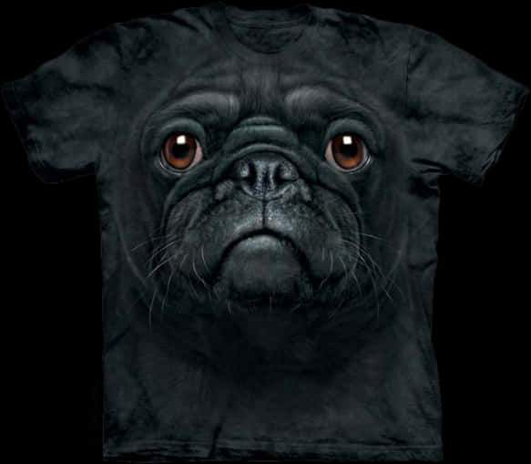 A Black T-shirt With A Dog Face