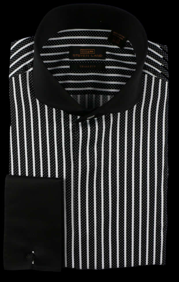 A Folded Shirt With Black And White Stripes