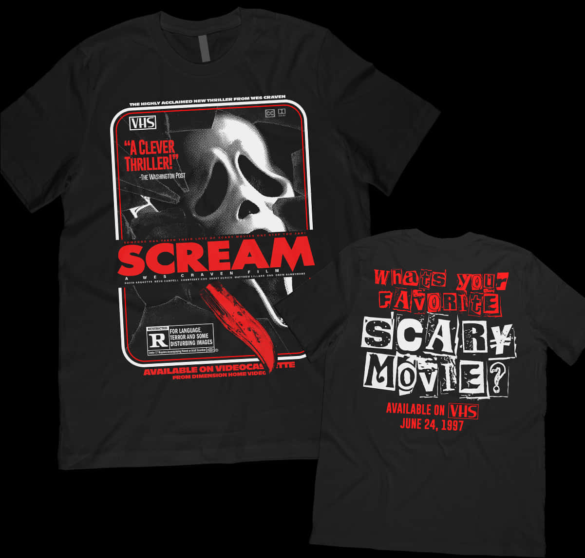 Black Shirts With Scream Print
