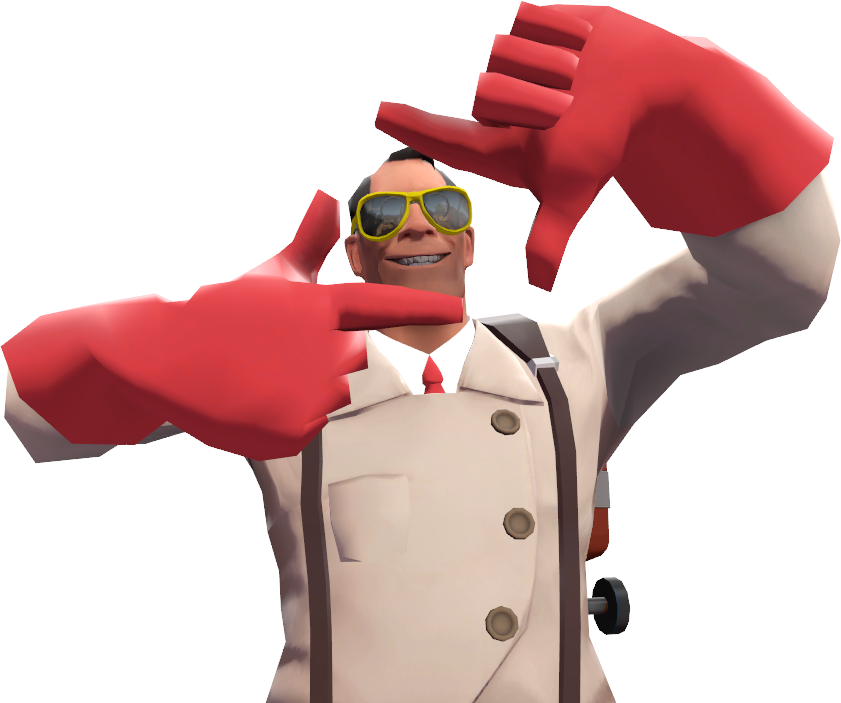 A Cartoon Character With Red Gloves And White Coat