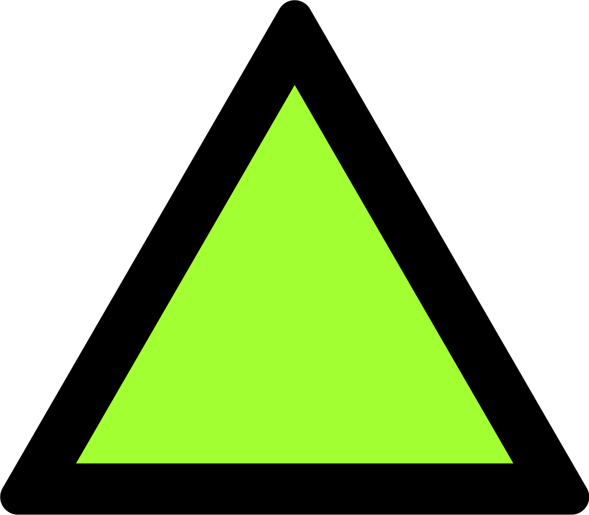 A Green Triangle With Black Background