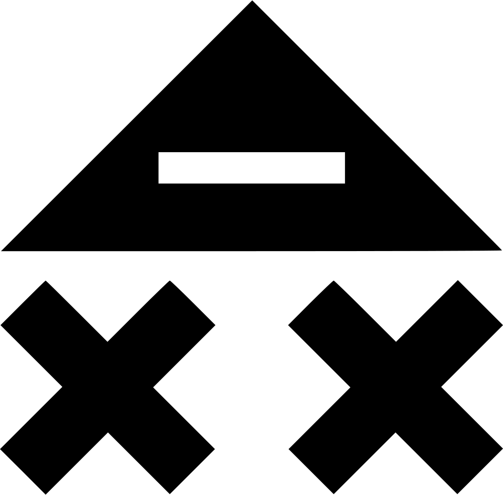A Black Triangle With White Xs