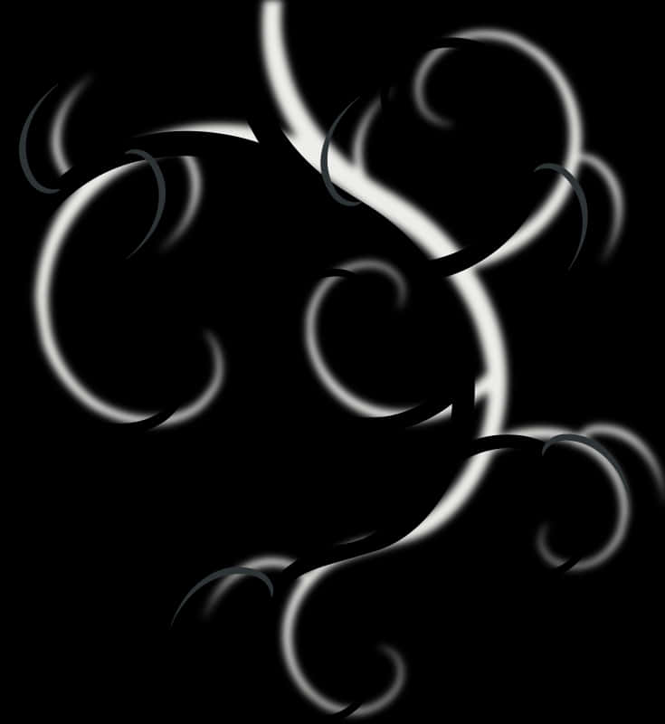 A White Swirls On A Black Background