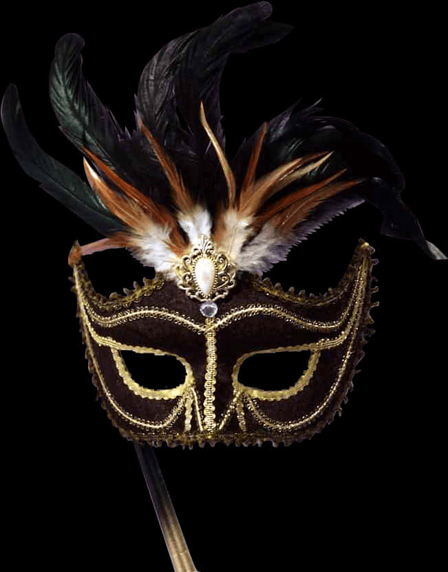 A Mask With Feathers On It