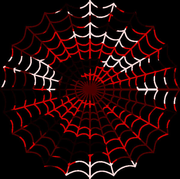 A Red And White Spider Web