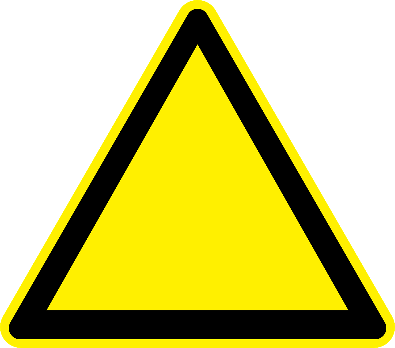 Black Yellow Safety Free Picture - Triangle Yellow, Hd Png Download