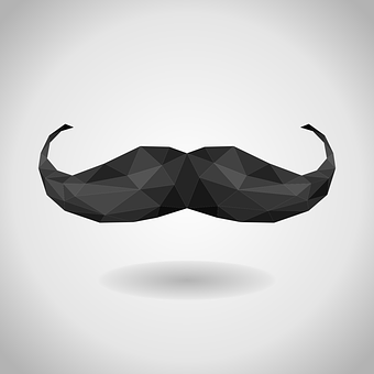 A Black Mustache With A White Background