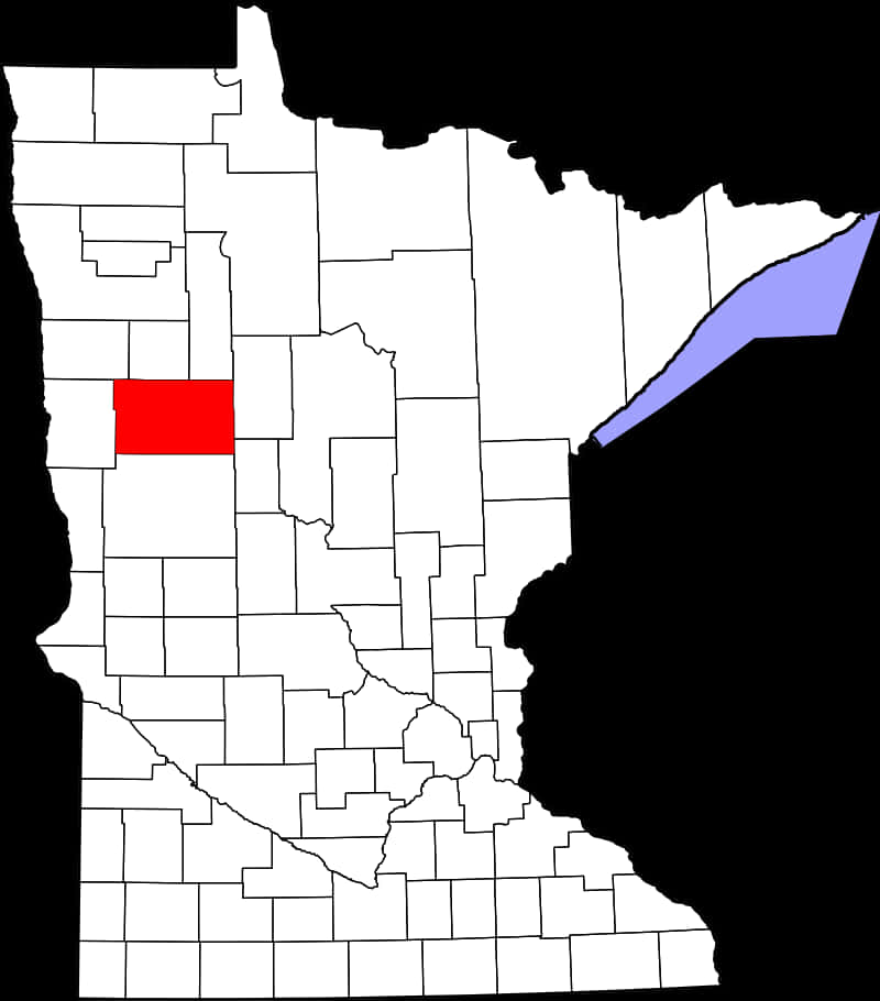 A Map Of Minnesota With A Red Square