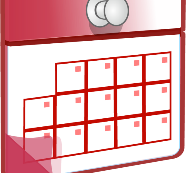 A Calendar With Red Squares On It
