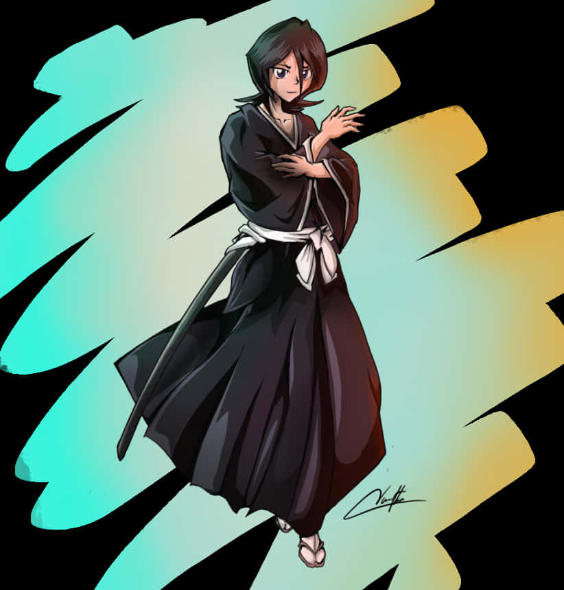 A Cartoon Of A Woman In A Black Robe