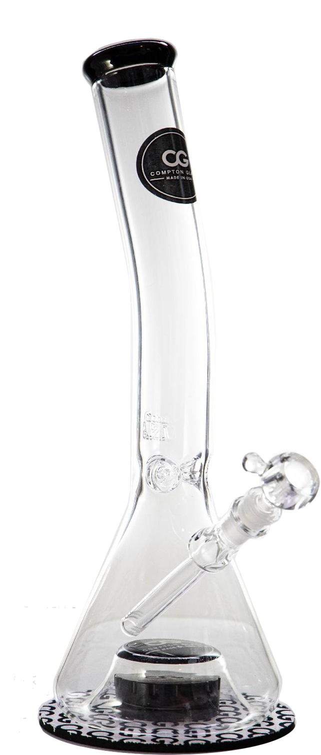 A Clear Glass Bong With A Black Background