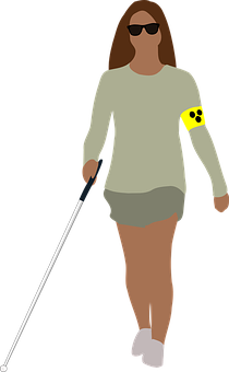 A Person Walking With A Cane