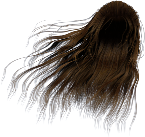 A Long Brown Hair On A Black Background
