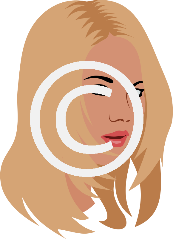 A Woman With Blonde Hair And A Black Circle Around Her Face