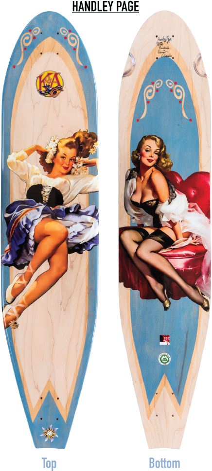 Blonde Pin Up Girl Longboard - Pin Up Girl Surfing, Hd Png Download