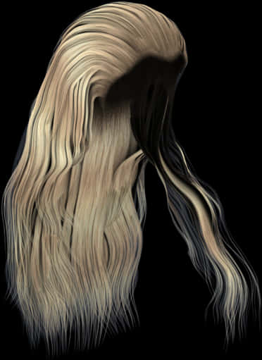 Long Blonde Hair On A Black Background