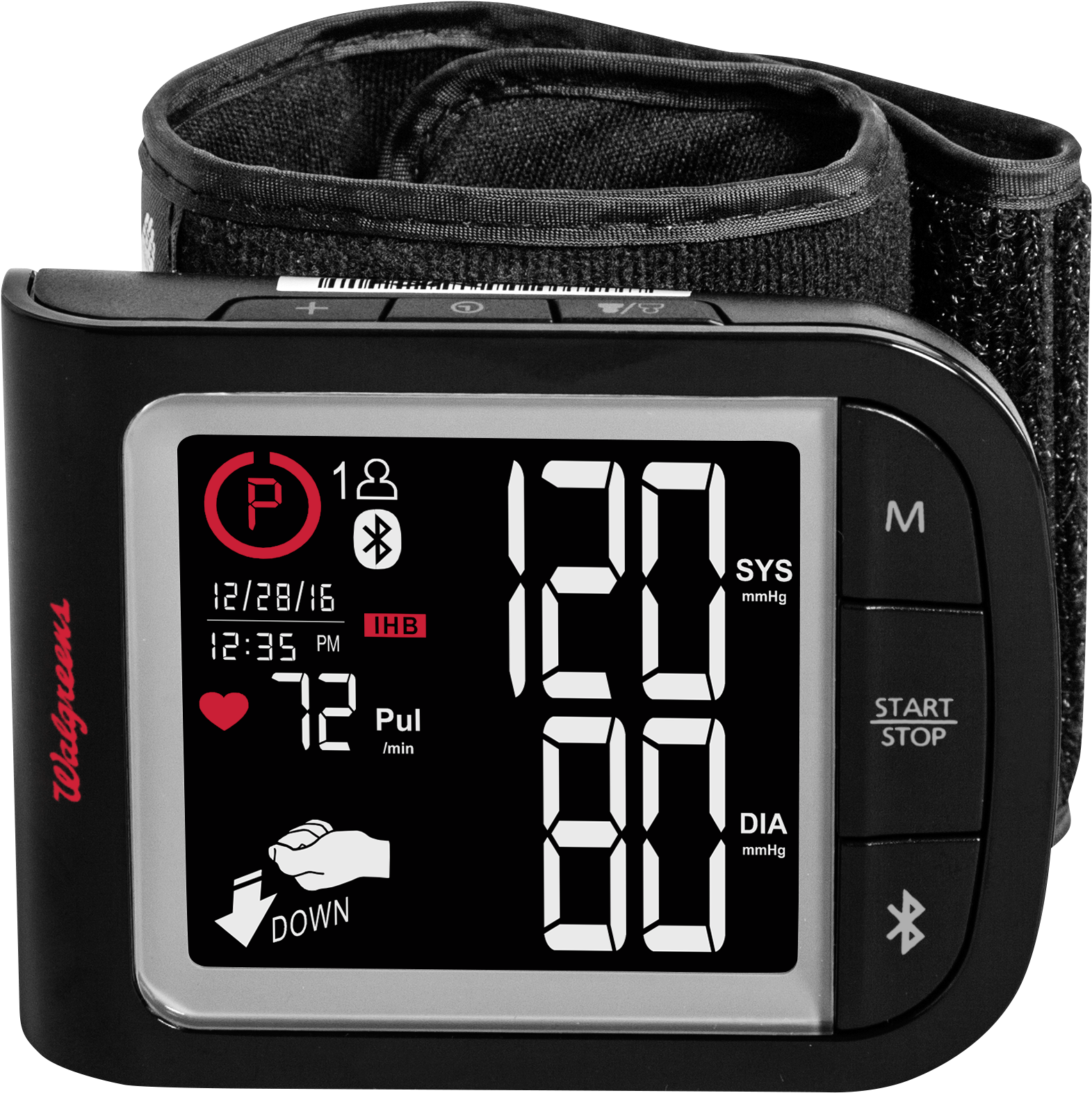 A Blood Pressure Monitor With A Black Strap