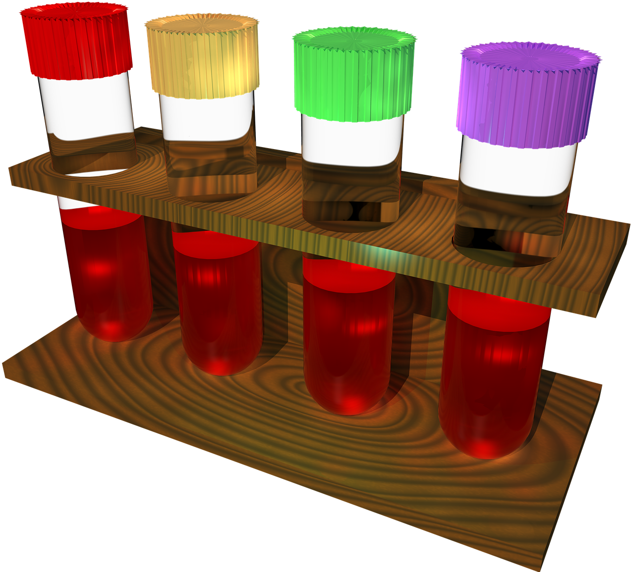 A Group Of Test Tubes With Different Colored Liquids