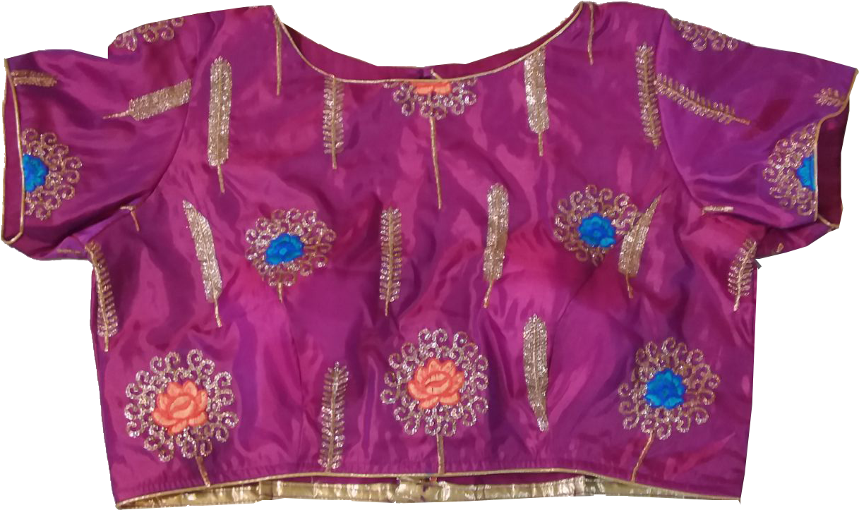 A Pink And Gold Embroidered Top