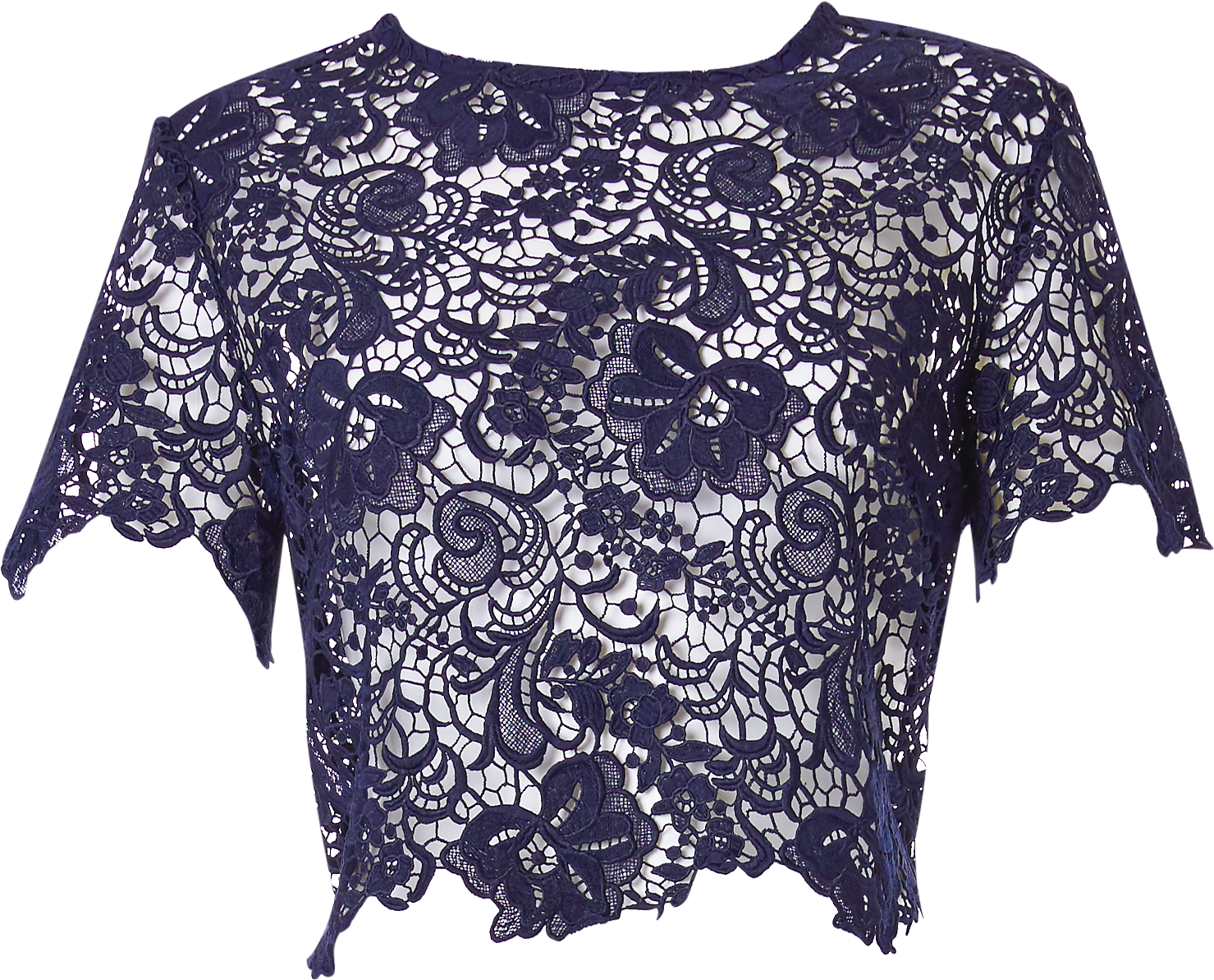 A Blue Lace Top With A Black Background