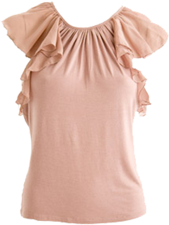A Pink Shirt With Ruffles