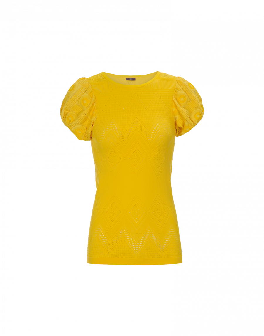 A Yellow Shirt With A Black Background