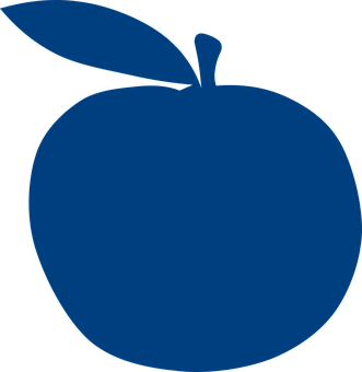 A Blue Apple With A Leaf