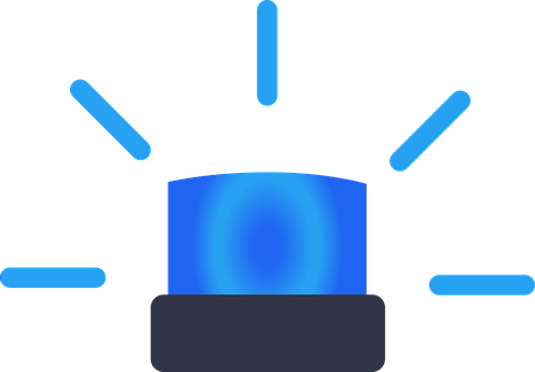 A Blue Light With Lines In The Center