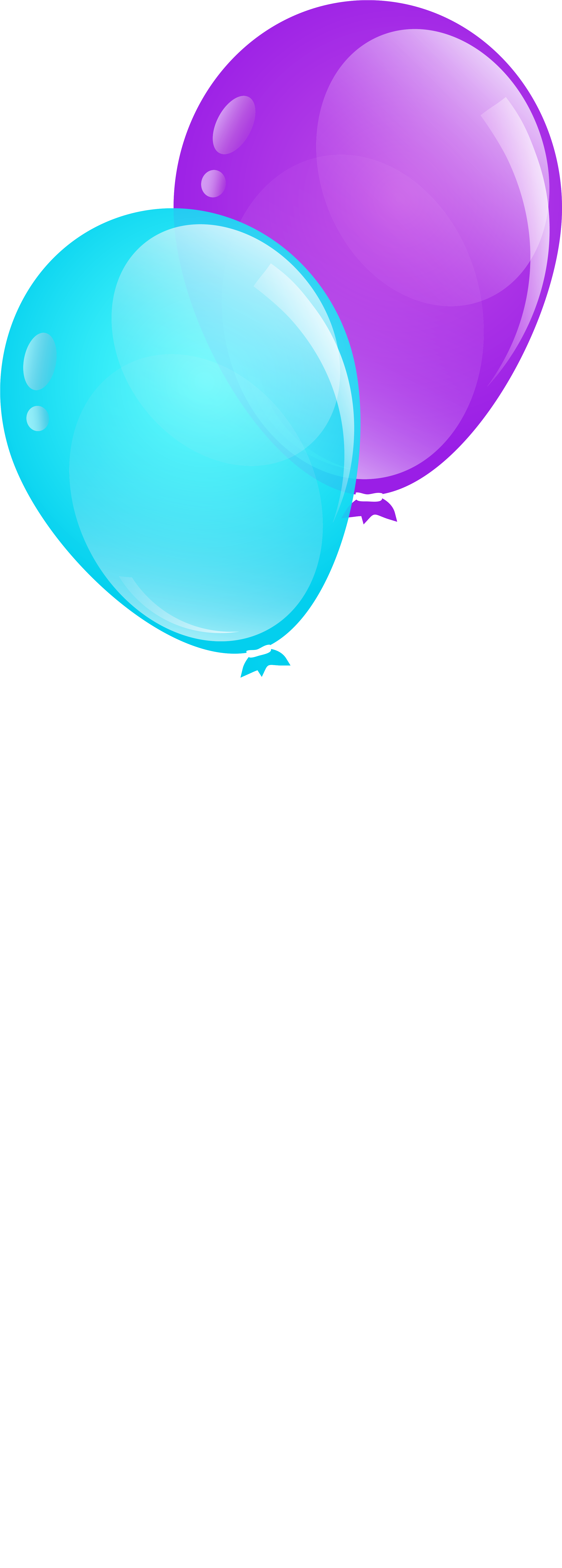 Blue And Purple Balloons Clip Art Image - Purple And Teal Balloons, Hd Png Download