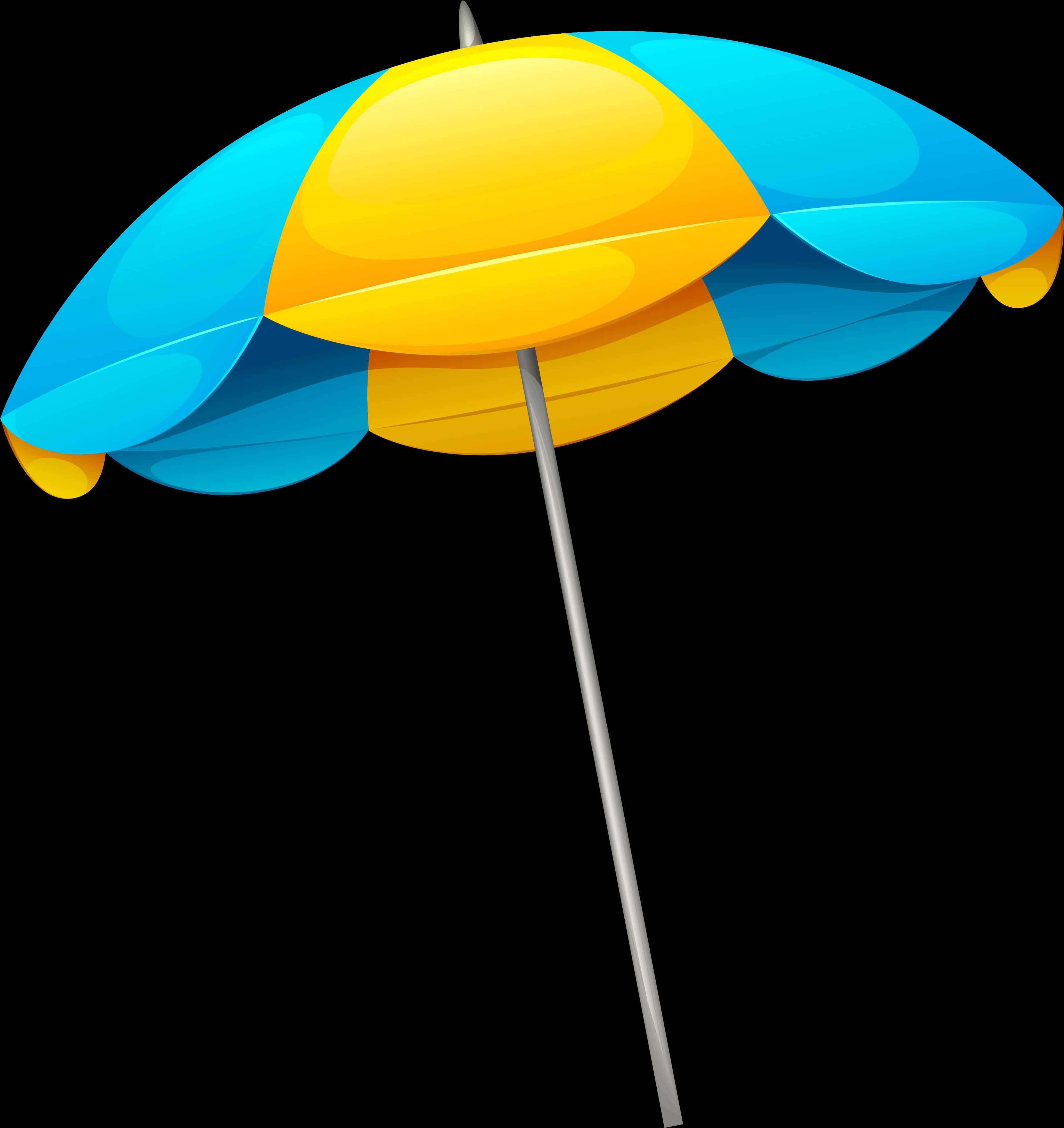 Blue And Yellow Beach Umbrella