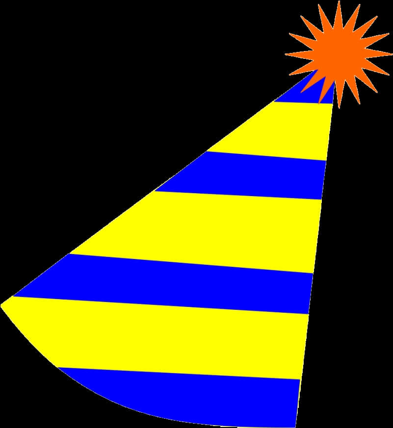 A Yellow And Blue Striped Hat With A Star On Top