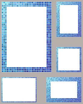 A Group Of Blue And White Rectangles
