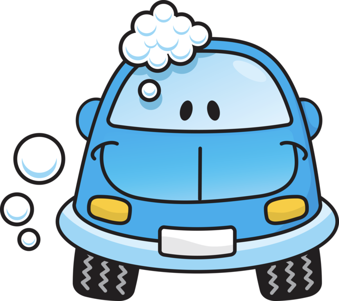 A Cartoon Car With A Face And Bubbles