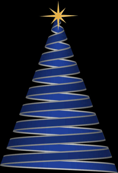 Blue Christmas Ribbon Tree