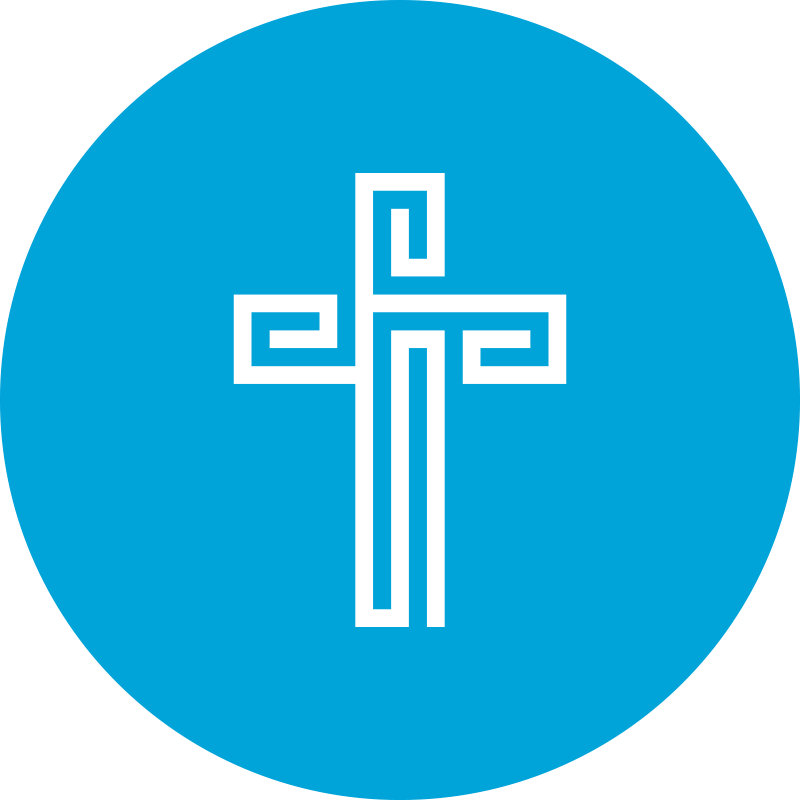 Blue Circle With Cross