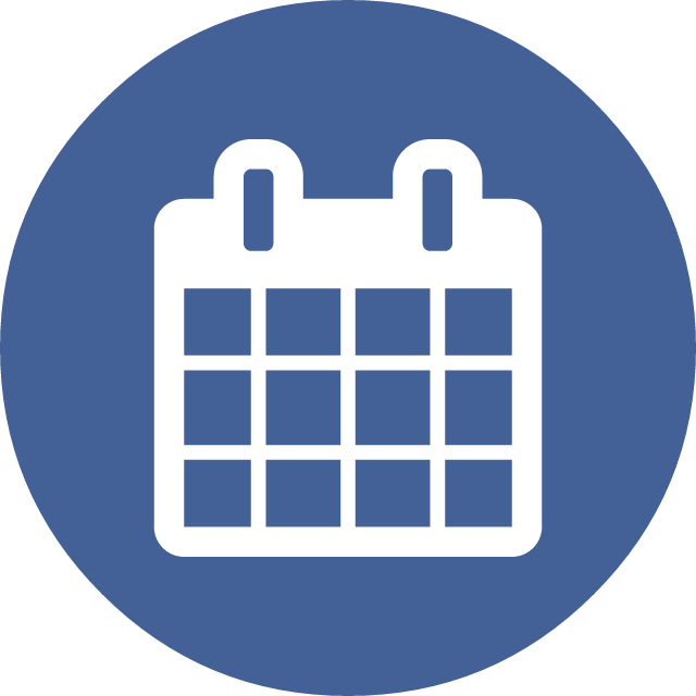 Blue Circle With Calendar Icon