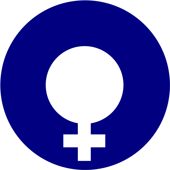 Blue Circle With Female Gender Symbol
