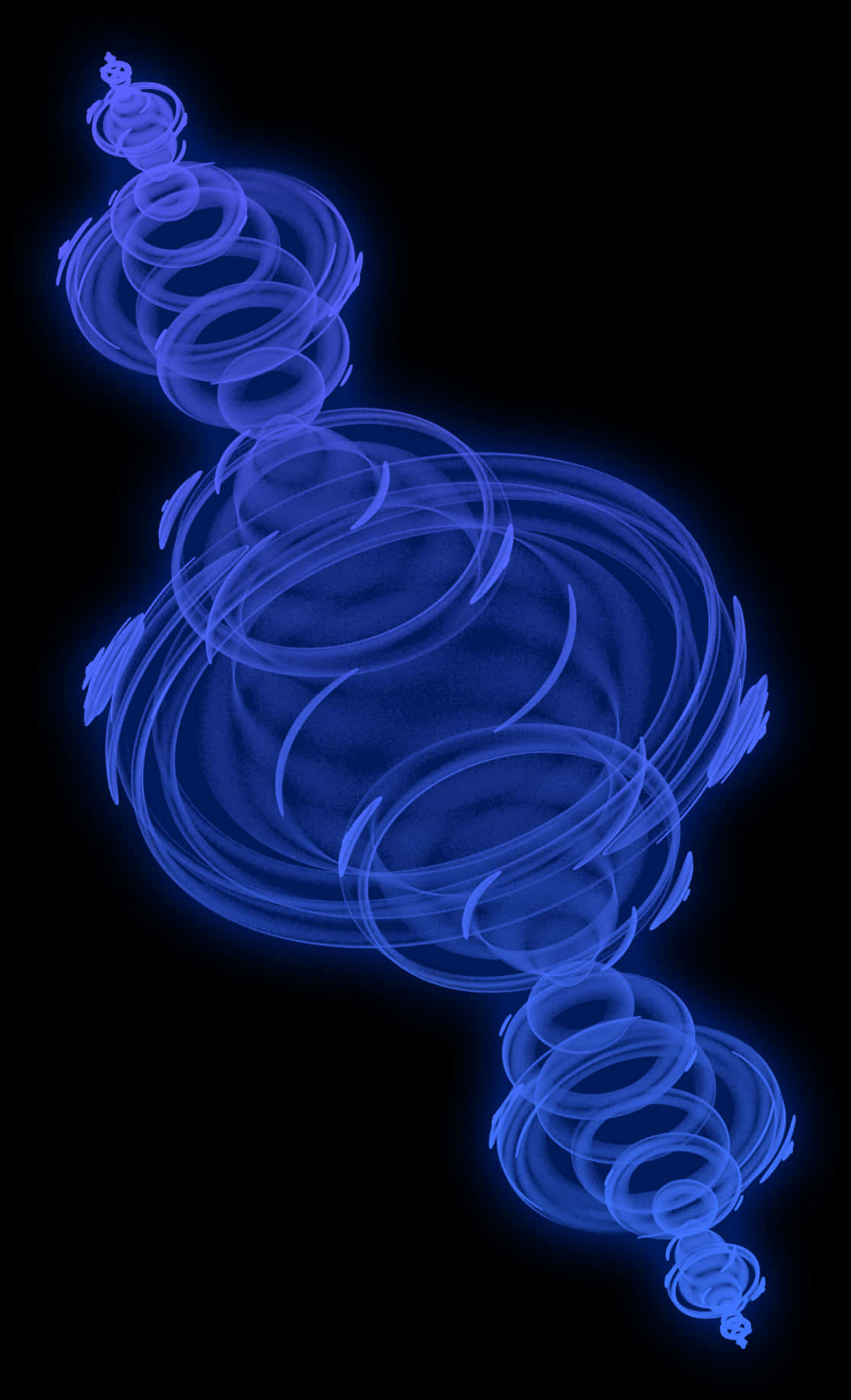 A Blue Light Painting Of Circles