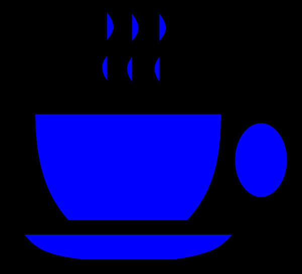 A Blue Coffee Cup With Smoke