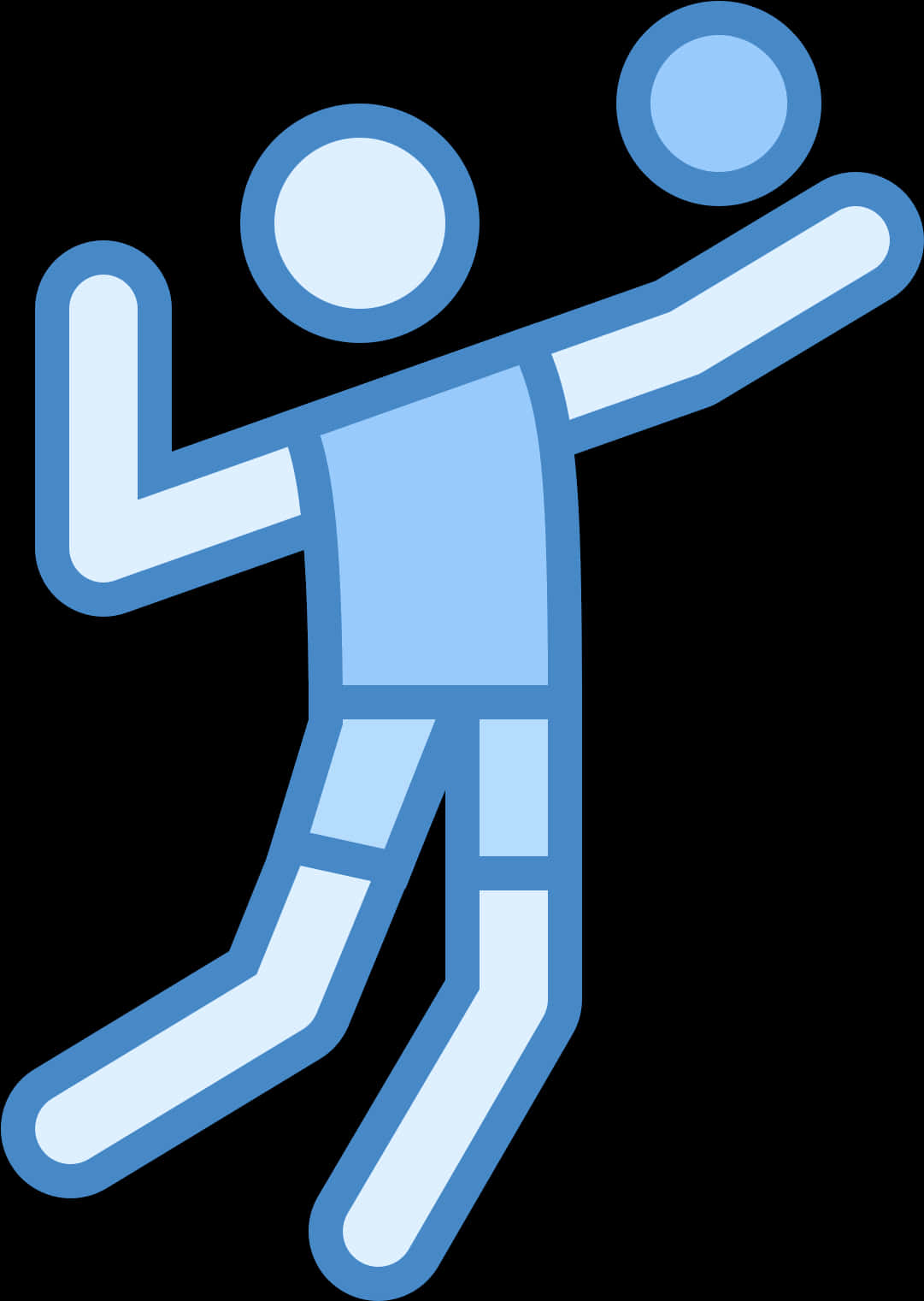 Blue Figure Playing Volleyball