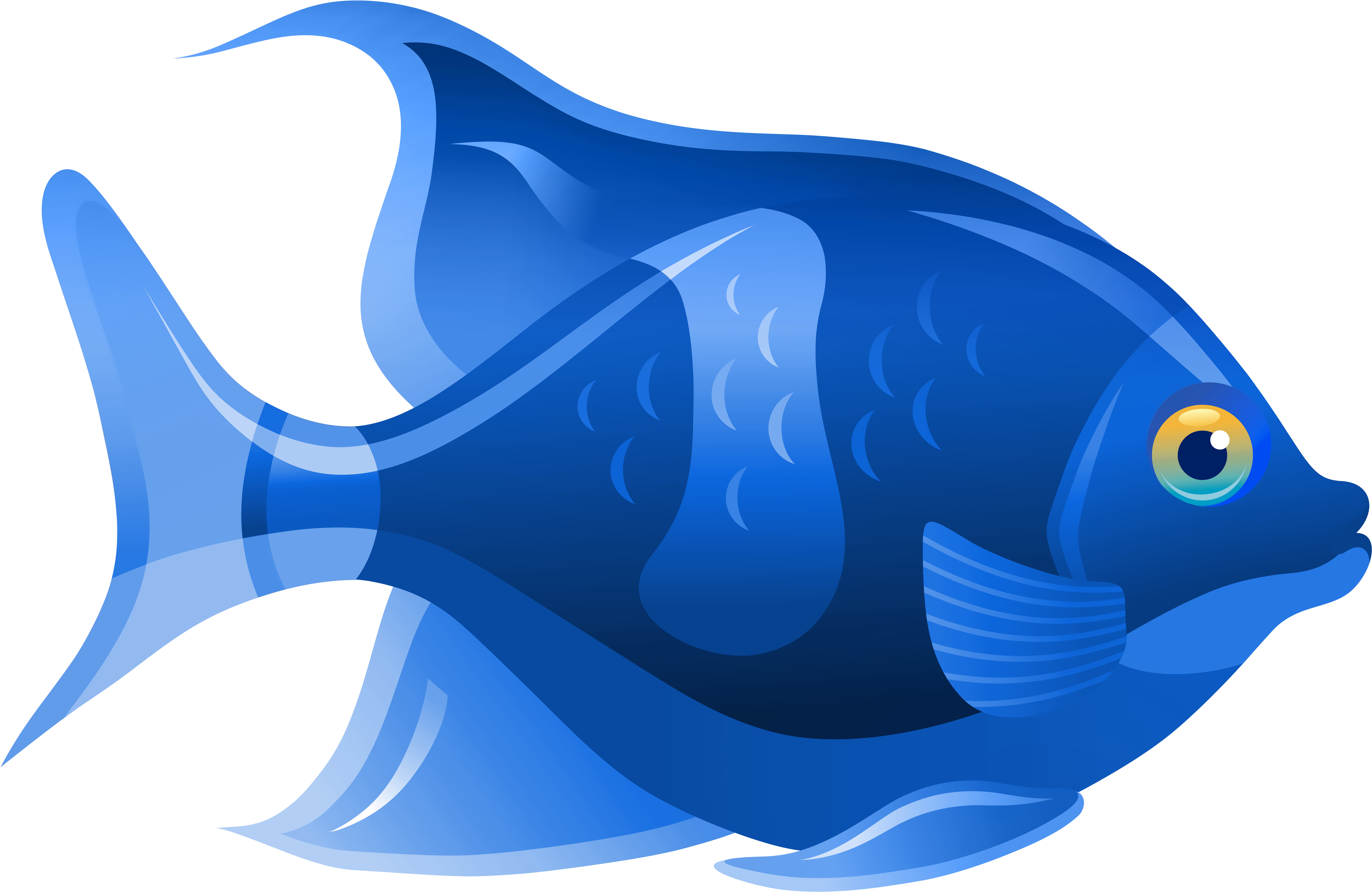 Blue Fish Png Clip Art - Clip Art Fish, Transparent Png