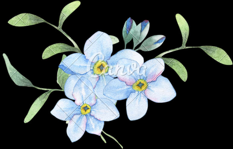 Blue Flower Border Png -flower Painting Stock Photography - Watercolour Flowers Transparent Background, Png Download