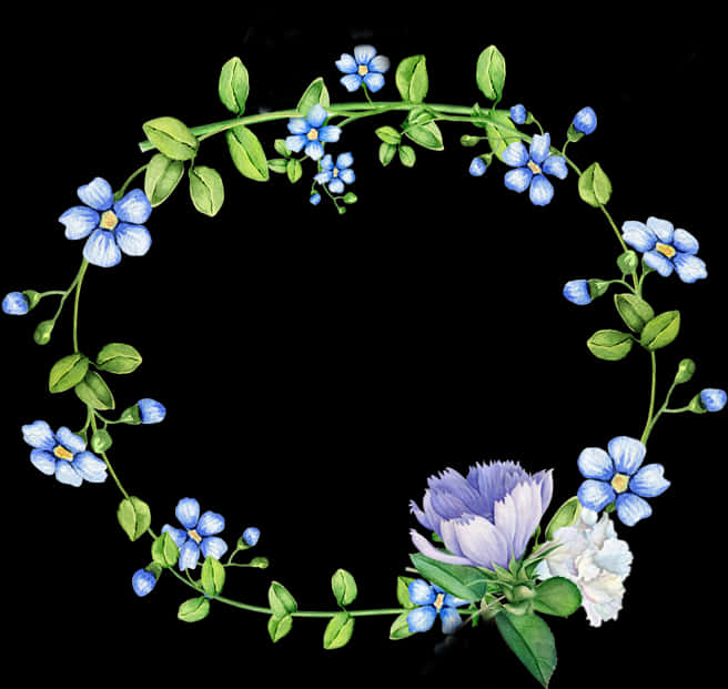 Blue,flower,forget Me Not,plant,clip Art,borage Glory - Transparent Flower Border Blue Png, Png Download