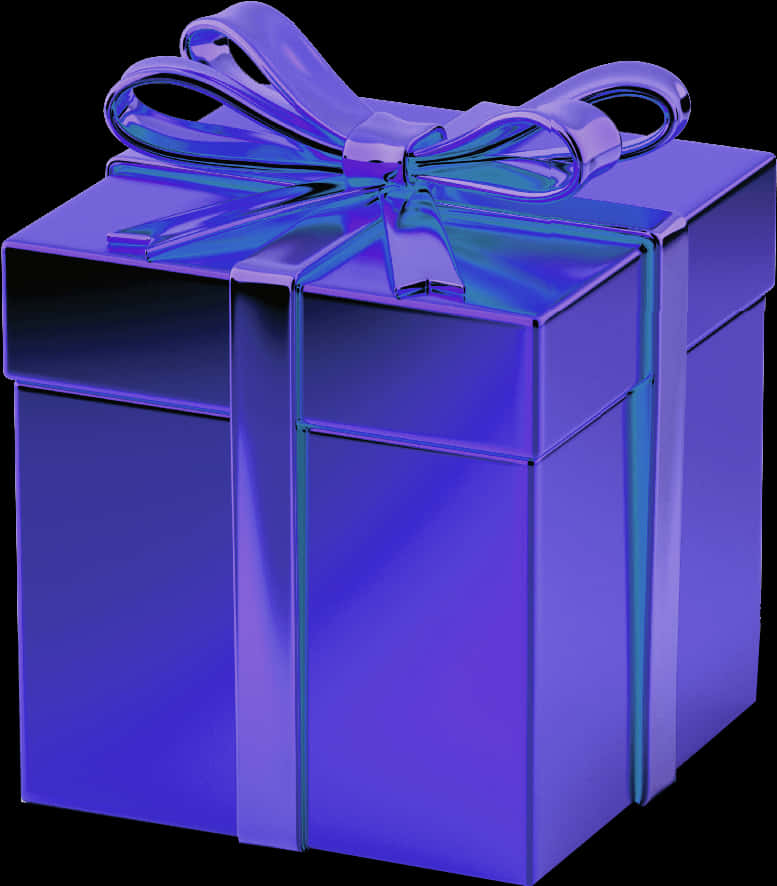 A Blue Gift Box With A Bow